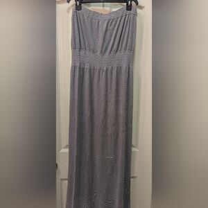 Striped Black and White Women's Sleeveless Maxi Dress